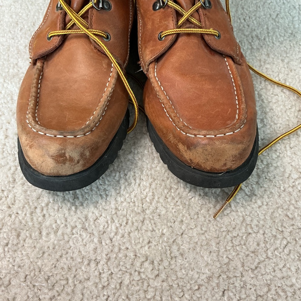 Men's Tan Leather Boots with Black Soles - Picture 4 of 10